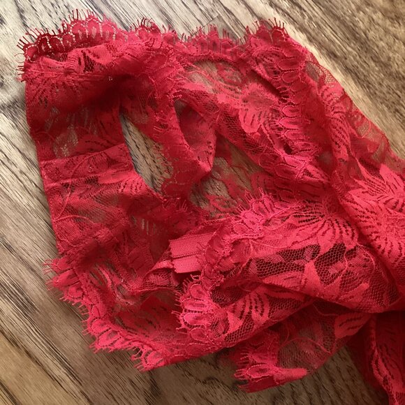 Vintage Victoria's Secret Red Lace Teddy 90s Gold Label Sheer Bodysuit SMALL - Picture 7 of 7